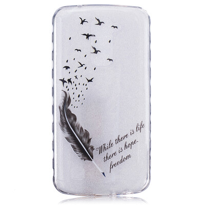 

Feathers&birds Pattern Soft Thin TPU Rubber Silicone Gel Case Cover for LG K10