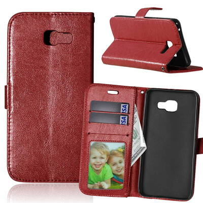 

Brown Style Classic Flip Cover with Stand Function and Credit Card Slot for SAMSUNG GALAXY A5 2106/A510