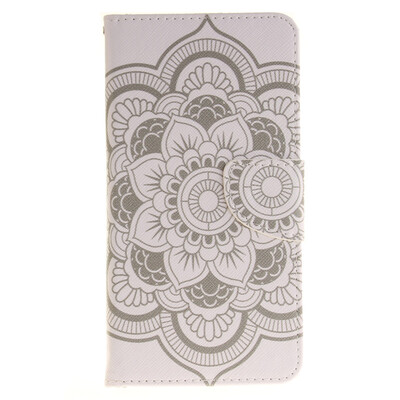 

White flowers Design PU Leather Flip Cover Wallet Card Holder Case for IPHONE 7 Plus