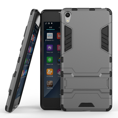 

Серый Slim Robot Armor Kickstand Ударопрочный жесткий корпус из прочной резины для SONY Xperia E5