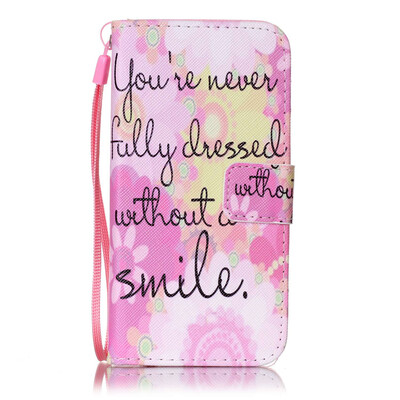 

Pink Smile Design PU Leather Flip Cover Wallet Card Holder Case for IPHONE 6