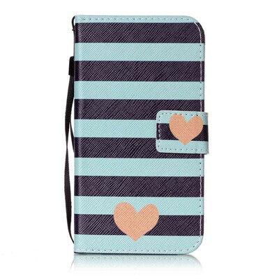 

Blue Stripes Дизайн PU кожа флип Обложка Кошелек для карты памяти чехол для LG K10