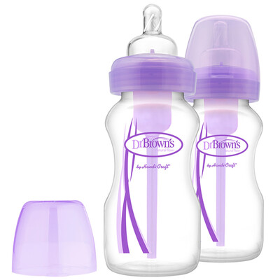 

Jingdong Supermarket Dr Brown DrBrown&39s wide caliber PP bottle baby newborn baby anti-inflatable bottle 270ml 2 loaded purple