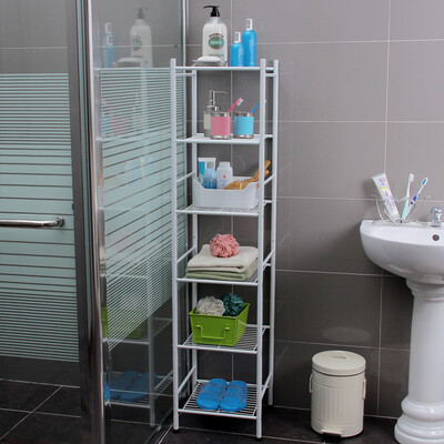 

Ou Runzhe rack 6-story heightened bathroom square floor storage shelf balcony outdoor storage shelf white