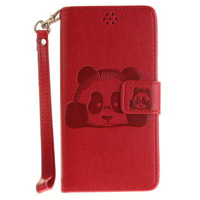

Red Panda Style Embossing Classic Flip Cover with Stand Function and Credit Card Slot for SONY Xperia X Performance