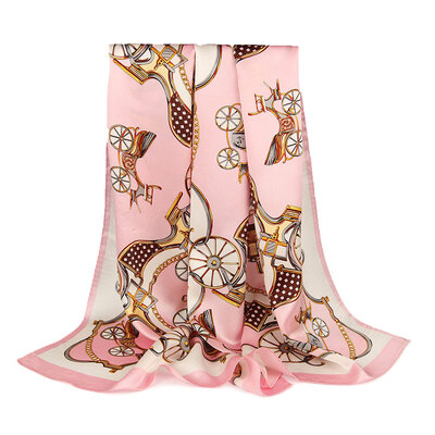 

【Jingdong Supermarket】 Antarctica Nanjiren Silk Silk Long Silk Scarf Wild Shawl Scarf Women Baroque Blue
