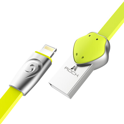 

ROCK Cartoon Charging Cable for iPhoneX 10 8Plus 7 6s SE 5 iPad 1m green snake
