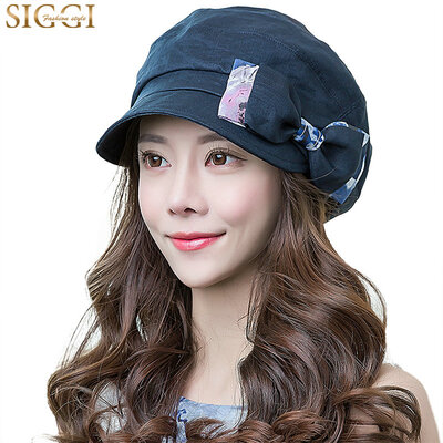 

Jingdong Supermarket] Siggi SI88321 hat female summer Korean version of the tide cap hat hat summer travel sun hat female Korean bow tongue cap Tibetan hide 57.5CM