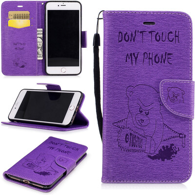 

Фиолетовый тисненый тисненый классический флип-чехол с функцией подставки и слотом для кредитных карт для IPHONE 7 Plus