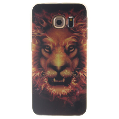 

Flame Lion Pattern Мягкий тонкий ТПУ Резиновая крышка силиконовый гель чехол для SAMSUNG GALAXY S6 Edge