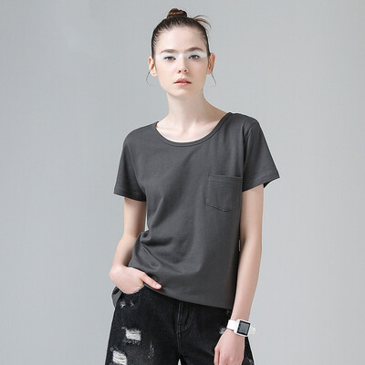 

Новинка TOYOUTH Round Collar Base Style T-Shirt 8620131814 Темно-серый M