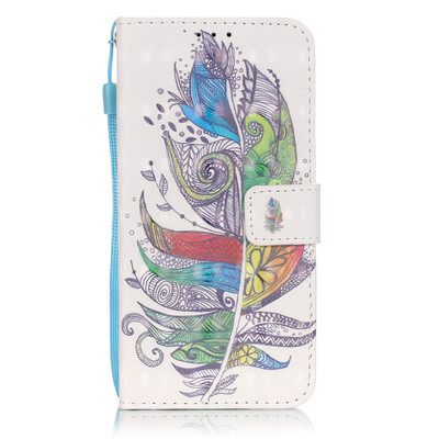 

Colourful Plumes Design PU Leather Flip Cover Wallet Card Holder Case for SAMSUNG S7EDGE