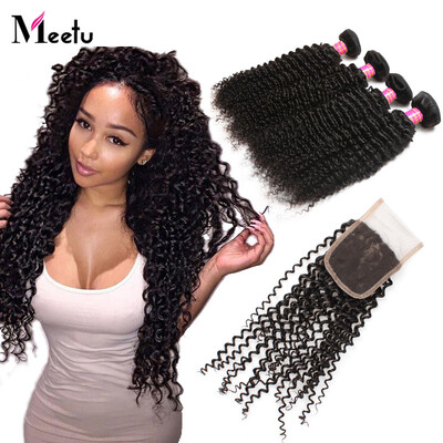 

4x4 Lace Closure With Bundles Brazilian Virgin Hair Curly Hair With Closure 3 Bundles Human Hair With Lace Closure