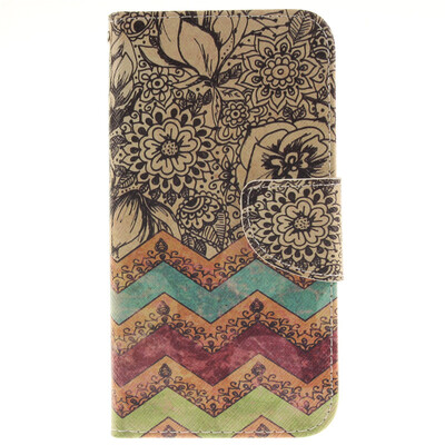 

Wave flower Design PU Leather Flip Cover Wallet Card Holder Case for LG G5