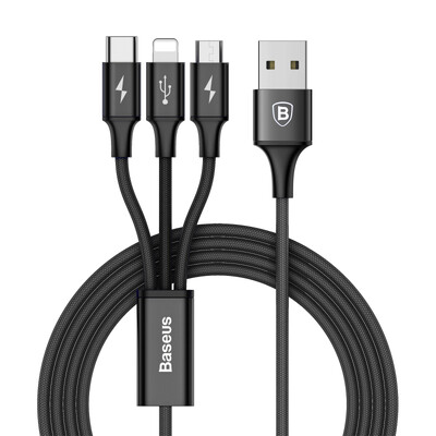 

Кабель Baseus 3-в-1 Lightning/Micro USB/Type-C для зарядки и передачи данных