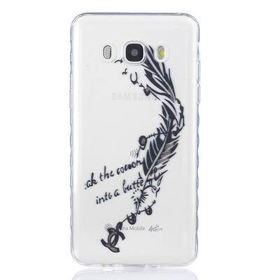 

Black feathers Pattern Soft Thin TPU Rubber Silicone Gel Case Cover for SAMSUNG Galaxy J5 2016/J510
