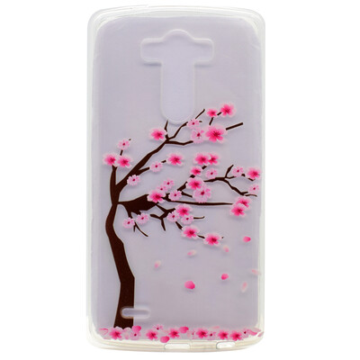 

Cherry tree Pattern Soft Thin TPU Rubber Silicone Gel Case Cover for LG G3
