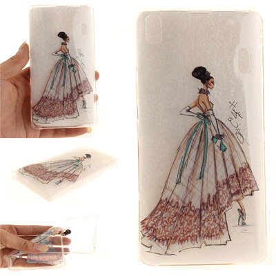 

Hand-painted dress Pattern Soft Thin TPU Rubber Silicone Gel Case Cover for Lenovo K3 NoteA7000