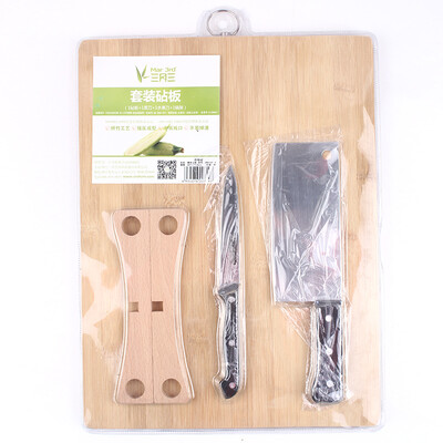 

March 3rd Mar 3rd Bamboo Chopping Board Cutting Board Fruit Plate Kitchen Knife Fruit Knife Pot Cover Rack Set Combination ZB4030-1 40 30 18cm