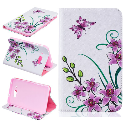 

Розовая бабочка Стиль тиснение Классический откидная крышка с функцией подставки и слот для кредитных карт для SAMSUNG Galaxy Tab J 7.0 T285