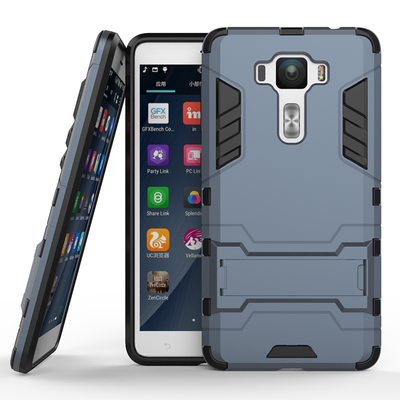 

Dark blue Slim Robot Armor Kickstand Shockproof Hard Rugged Rubber Back Case For ASUS ZenFone 3 Deluxe ZS550KL