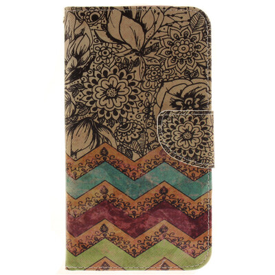 

Wave flower Design PU Leather Flip Cover Wallet Card Holder Case for LG V10