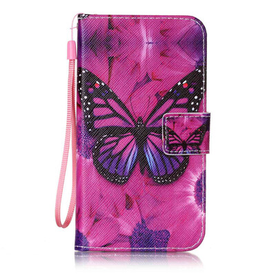 

Black Butterfly Design PU Leather Flip Cover Wallet Card Holder Case for LG K7/LG M1