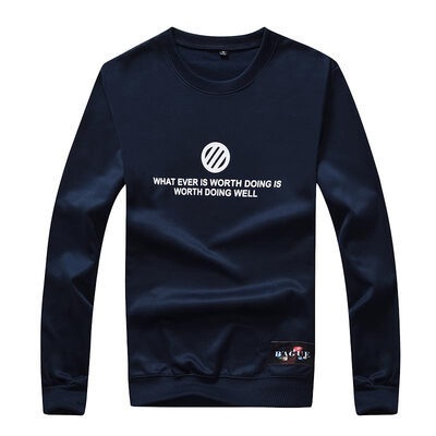 

Longde Jeep футболка мода мужская круглая шея с длинными рукавами свитер 17030L03 темно-синий 4XL
