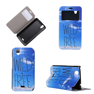 

Wild Free Design Кожа PU откидной крышки Кошелек для карты Держатель чехол для Wiko Birdy