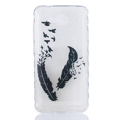 

Два перьев Pattern Мягкий тонкий ТПУ резиновый силиконовый гель обложка чехол для HUAWEI Y3 II