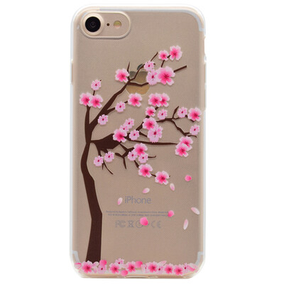 

Cherry tree Pattern Soft Thin TPU Rubber Silicone Gel Case Cover for IPHONE 7