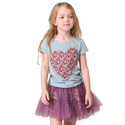 

Love to wear according to liancaiyi Korean version of the heart set of T-shirt half skirt two sets of 16SS15039 pink shirt + yellow flower dress 120