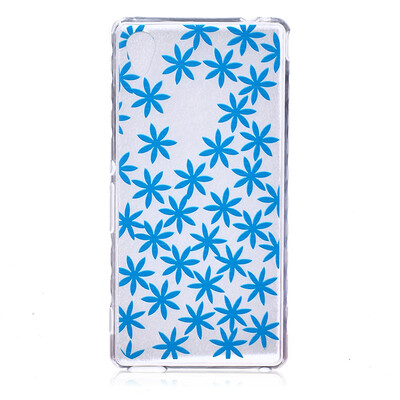 

Blue chrysanthemum Pattern Soft Thin TPU Rubber Silicone Gel Case Cover for SONY Xperia M4 Aqua