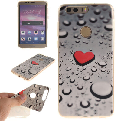 

Сердце образный капли воды шаблон мягкой тонкой ТПУ резиновый силиконовый гель Дело Чехол для HUAWEI Honor 8