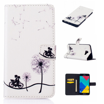 

Bike and dandelion Design PU Leather Flip Cover Wallet Card Holder Case for SAMSUNG GALAXY A5 2016/A510