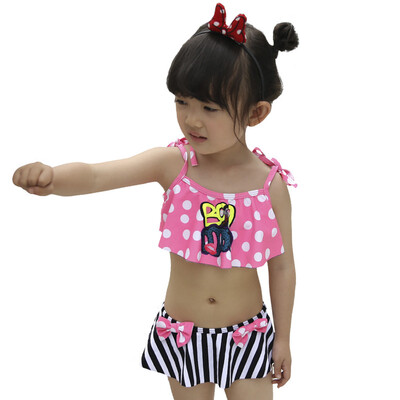 

Odd sea QIHAI children swimsuit girl baby swimsuit split bikini skirt girl hot spring swimwear 7601-2 blue and white point M code