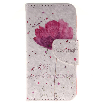 

Purple orchid Design PU Leather Flip Cover Wallet Card Holder Case for LG K4