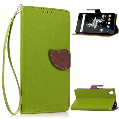 

Зеленый дизайн Кожа PU откидная крышка бумажника карты держатель чехол для One Plus X/ONE E1001