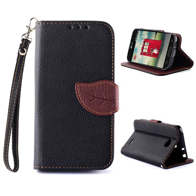 

Black Design PU Leather Flip Cover Wallet Card Holder Case for LG L90