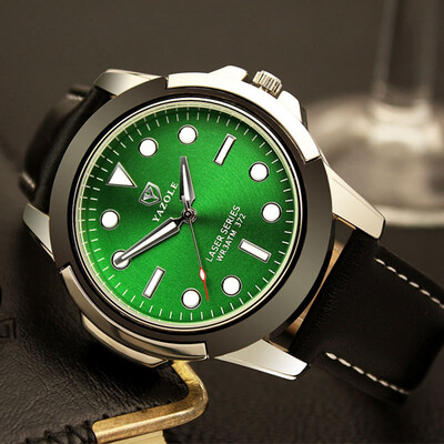 

Ya Zhuo Lun quartz watch 2017 spring new non-mechanical men's sports watch luminous green YZL0573TH-3