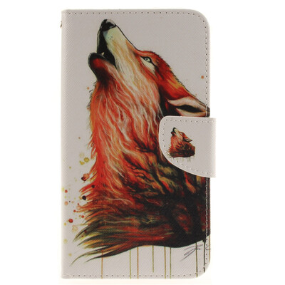 

Brown wolf Design PU Leather Flip Cover Wallet Card Holder Case for LG V10