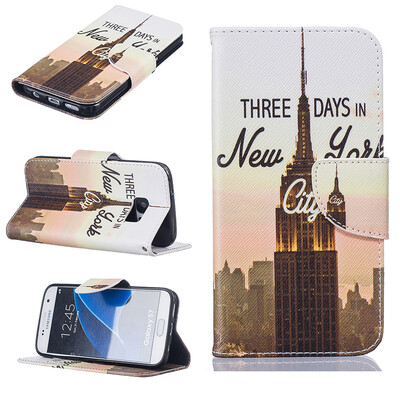 

Tower Design PU Leather Flip Cover Wallet Card Holder Case for SAMSUNG GALAXY S7