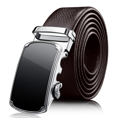 

Jingdong supermarket] cattle headed men's belt automatic buckle head cowhide belt men trousers male leather young business casual 7077 black