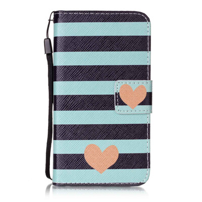 

Blue Stripes Дизайн PU кожа флип Обложка Кошелек для карты памяти чехол для Samsung Galaxy J1（2016）/J120F