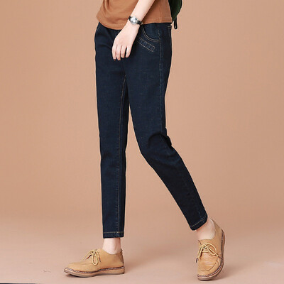 

CITYPLUS Arts Fan loose large size loose casual pants feet Harlan pants jeans CWKX172265 dark blue L