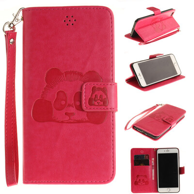 

Роза Panda Стиль Тиснение Классический откидная крышка с подставкой Функция и слот кредитной карты для IPHONE 6 Plus/6S Plus