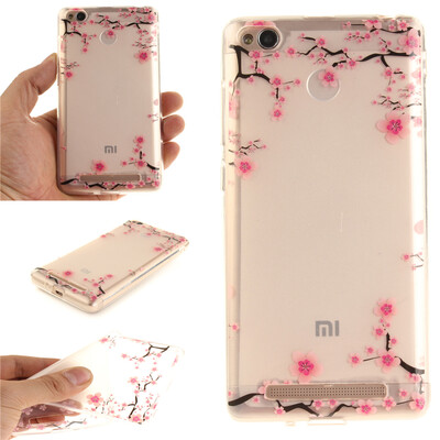 

Вверх и вниз цветок сливы картины мягкий тонкий ТПУ резиновый силиконовый гель обложка чехол для XiaoMi Red mi 3