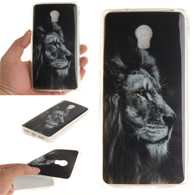 

Black lion Pattern Soft Thin TPU Rubber Silicone Gel Case Cover for Lenovo VIBE P1