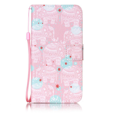 

Розовый слон дизайн PU кожа флип Обложка Кошелек Карты Чехол для Google Pixel