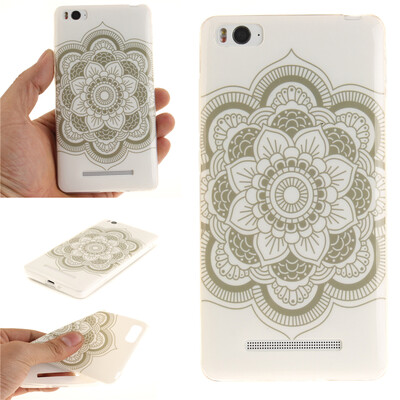 

White flowers Pattern Soft Thin TPU Rubber Silicone Gel Case Cover for XIAOMI 4C4I